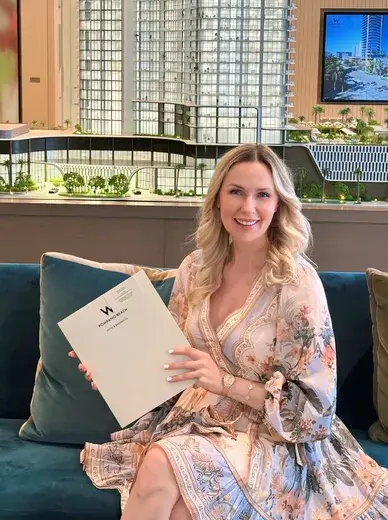 Mortgage broker Julia Zhguleva at a luxury real estate presentation
