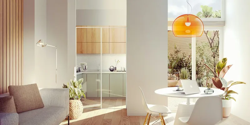 Sunlit neutral living room prepared for an owner-occupied home